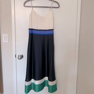 Color-block satin midi dress, worn once